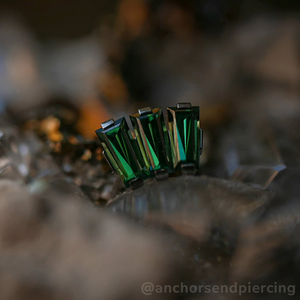 Titanium Baguette Cut Gem Fan Cluster - NeoMetal Inc