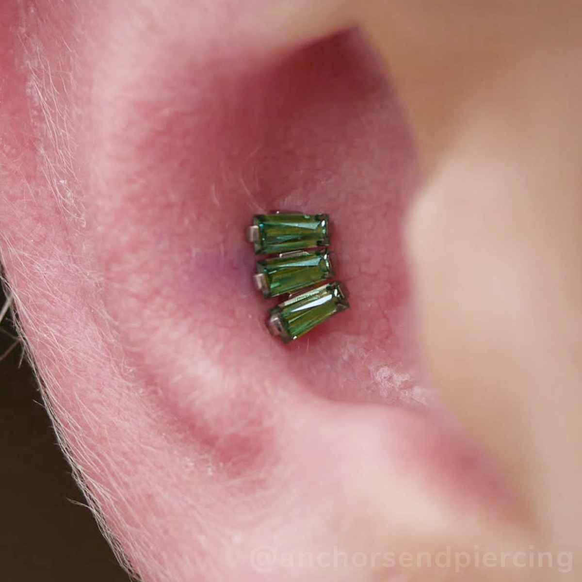 Titanium Baguette Cut Gem Fan Cluster - NeoMetal Inc