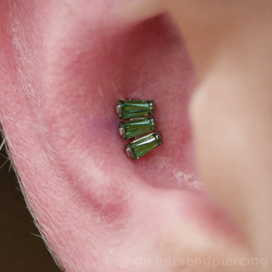Titanium Baguette Cut Gem Fan Cluster - NeoMetal Inc