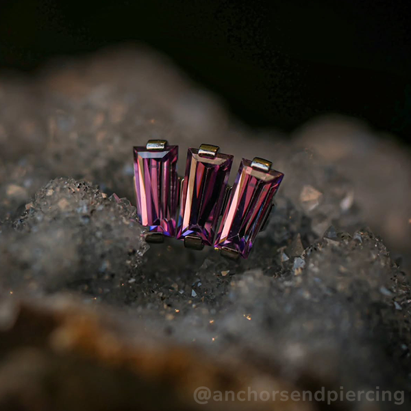 Titanium Baguette Cut Gem Fan Cluster - NeoMetal Inc
