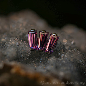 Titanium Baguette Cut Gem Fan Cluster - NeoMetal Inc