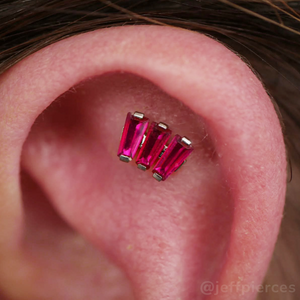 Titanium Baguette Cut Gem Fan Cluster - NeoMetal Inc
