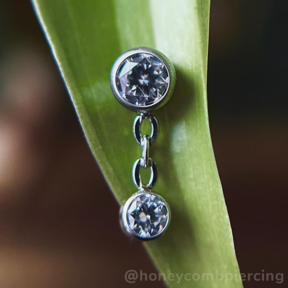 Titanium Double Bezel Dangle - NeoMetal Inc