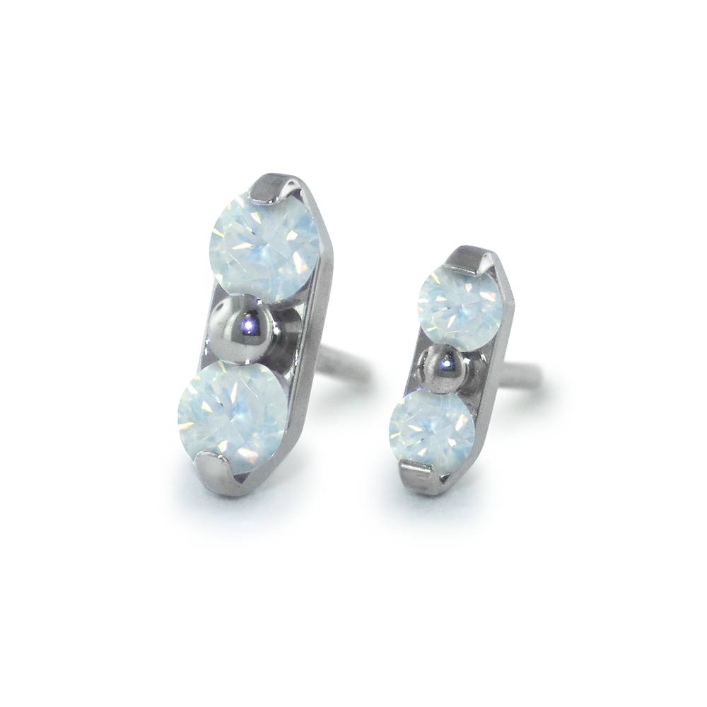 Silk White Gem Ends - NeoMetal Inc