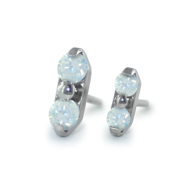 Silk White Gem Ends - NeoMetal Inc