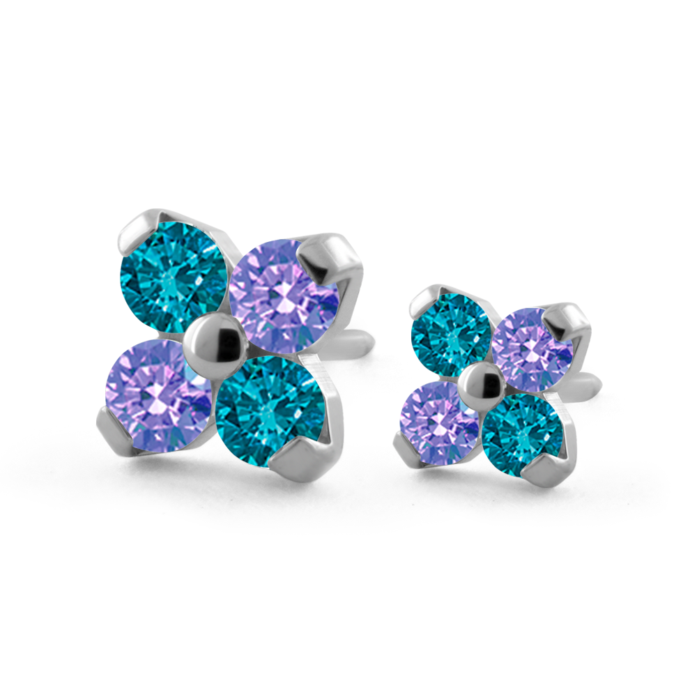 Dreamland Collection Titanium Forte Gem Ends with London Blue and Lavender Gems