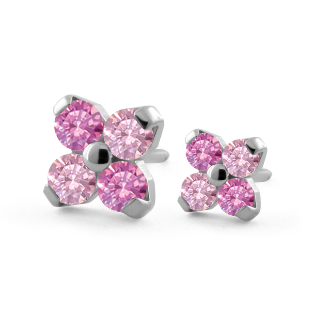 Dreamland Collection Titanium Forte Gem Ends with Pink and Morganite Gems