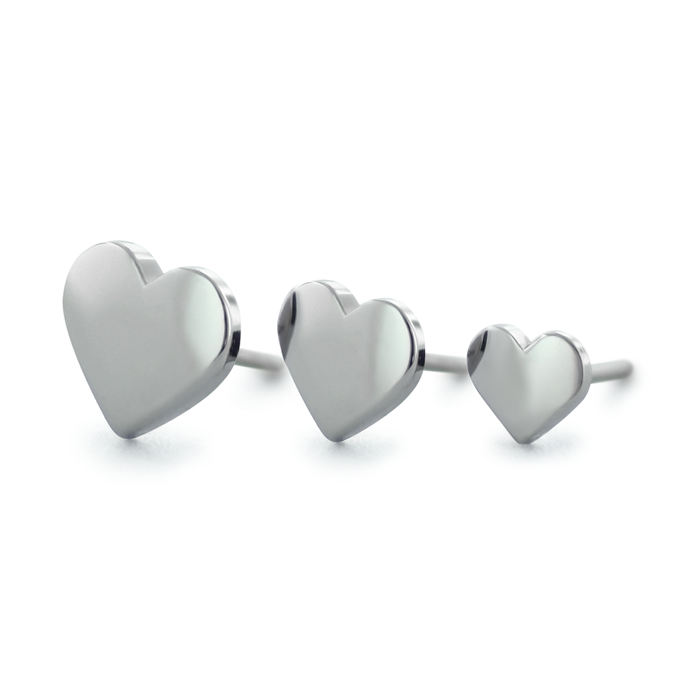 Threadless Titanium Heart End for Body Piercing Wholesale