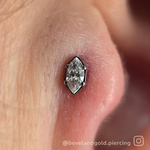 Titanium Marquise Cut Prong Set Gem - NeoMetal Inc