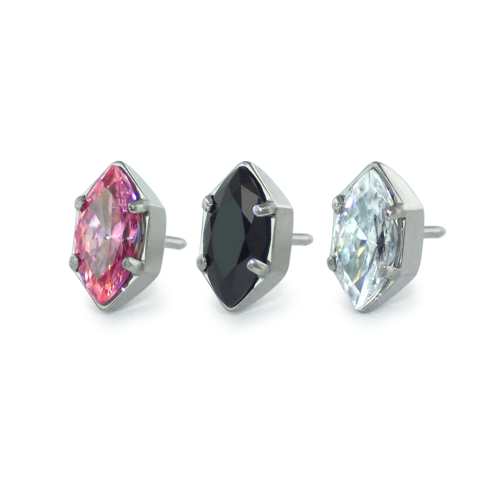 Titanium Marquise Cut Prong Set Gem - NeoMetal Inc