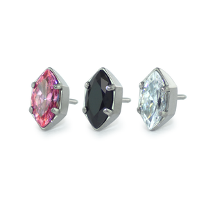 Titanium Marquise Cut Prong Set Gem - NeoMetal Inc