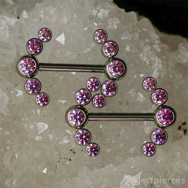 Titanium Faceted Side Gem Cluster - NeoMetal Inc