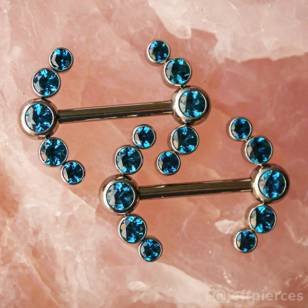 Titanium Faceted Side Gem Cluster - NeoMetal Inc