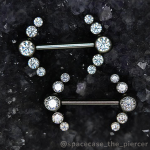 Titanium Faceted Side Gem Cluster - NeoMetal Inc