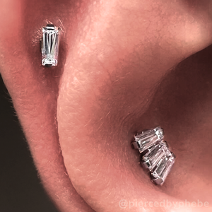 Titanium Baguette Cut Gem Fan Cluster - NeoMetal Inc