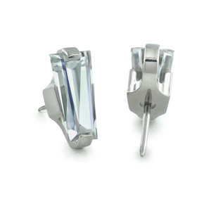 Titanium Baguette Cut Prong Gem End - NeoMetal Inc
