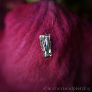 Titanium Baguette Cut Prong Gem End