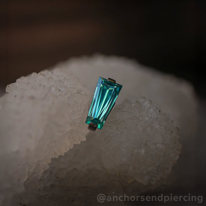 Titanium Baguette Cut Prong Gem End