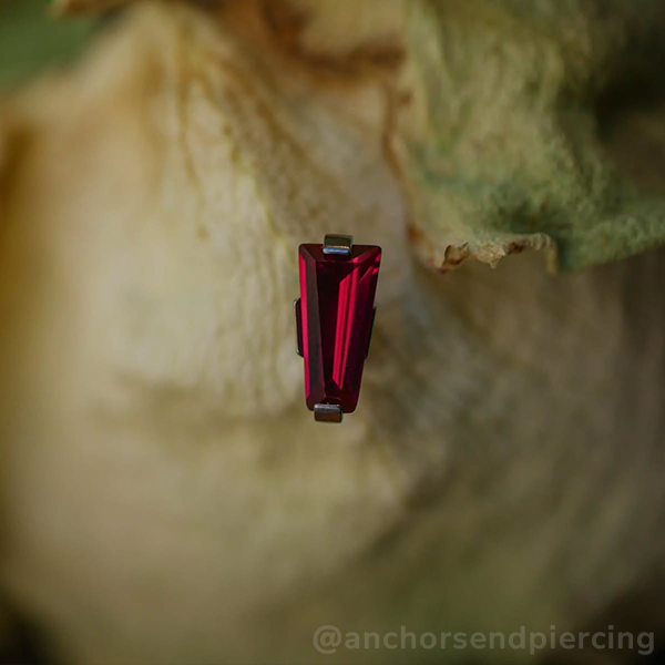 Titanium Baguette Cut Prong Gem End