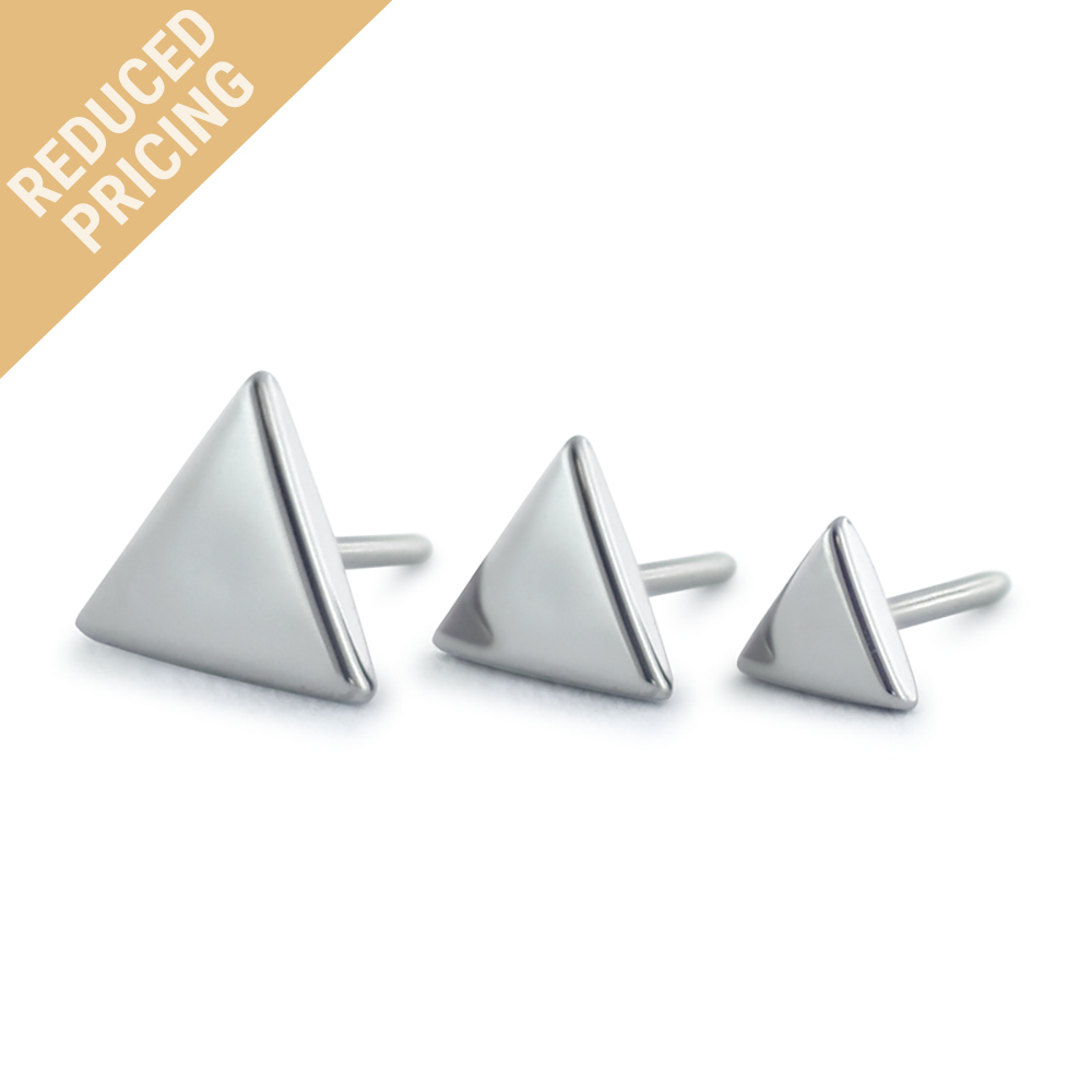 Three sizes of Titanium Threadless Triangle Ends with new reduced pricing