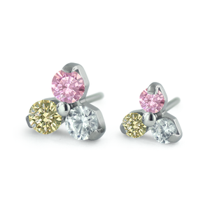 Pink/champagne color options for the threadless titanium trinity gem ends