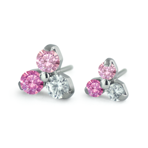 Pink color options for the threadless titanium trinity gem ends