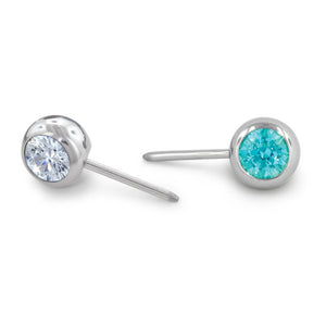 Titanium Curved Barbell Faceted Gem End - Overstock - NeoMetal Inc
