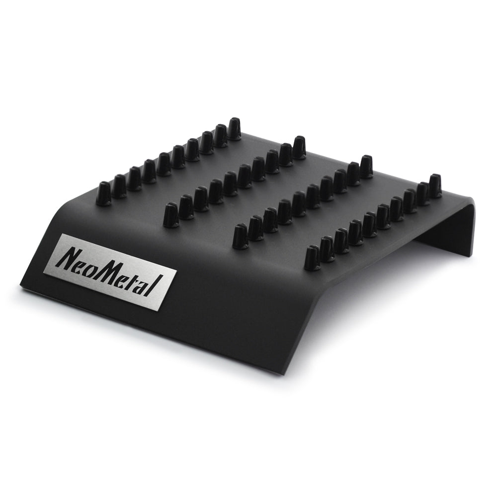 A 40 piece acrylic display case with the NeoMetal logo and versi-clip grips.