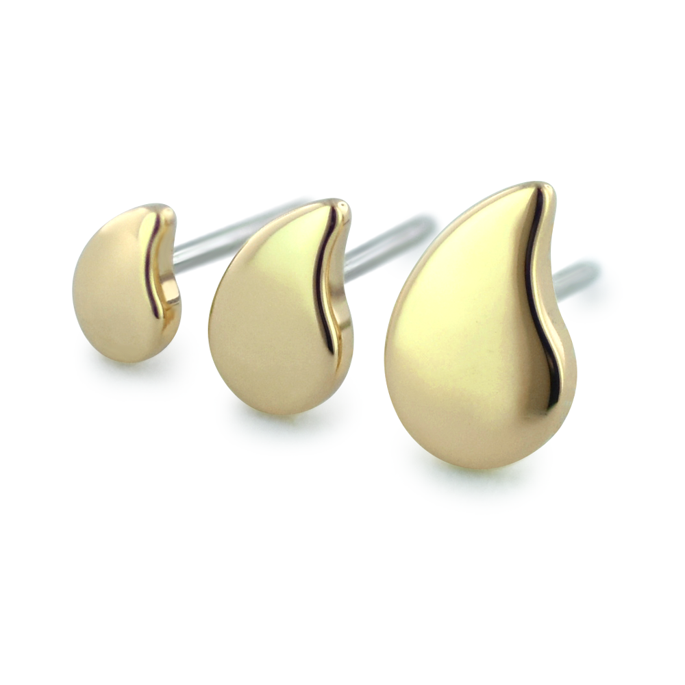 3 Sizes of 18K Yellow Gold Drop Ends
