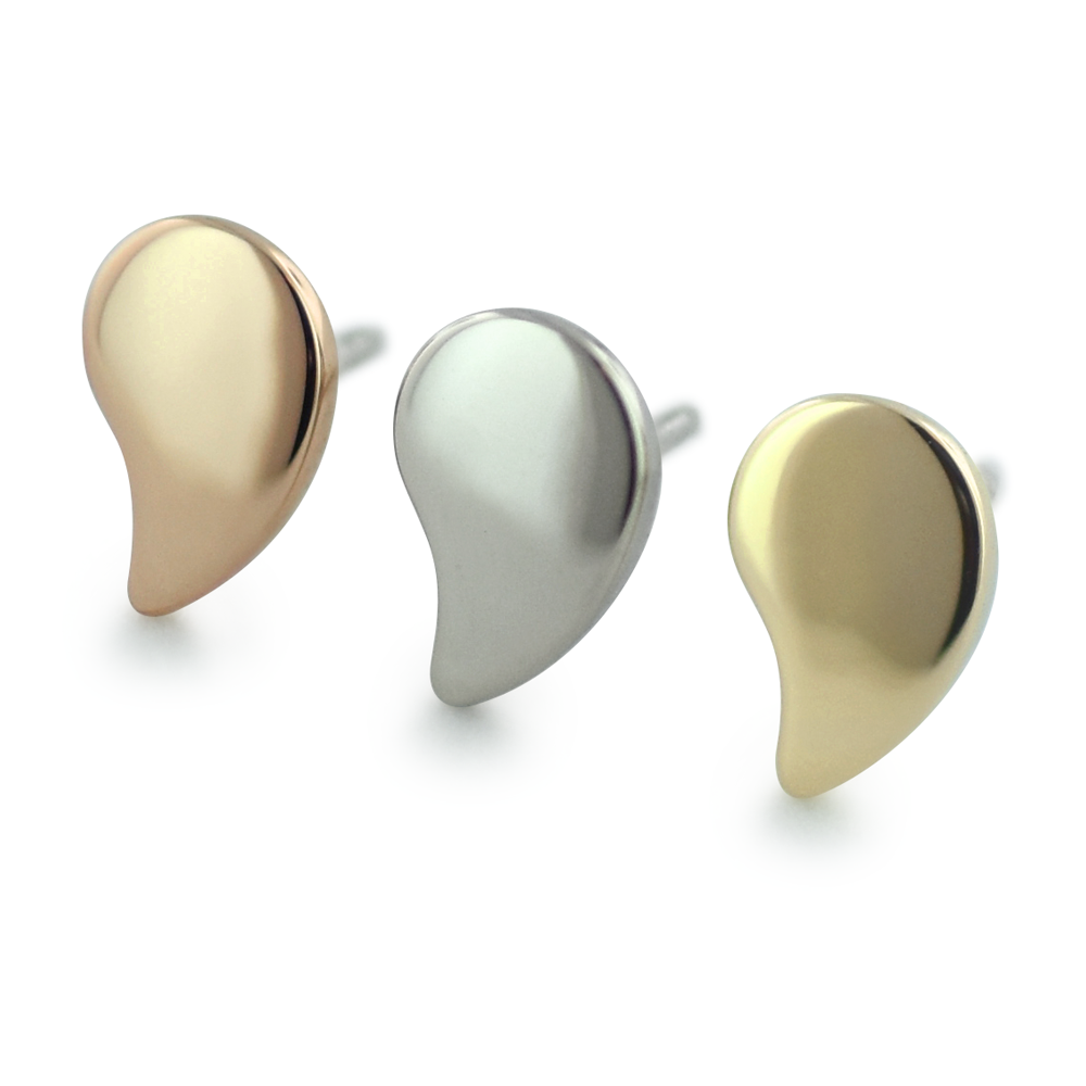 18K Rose Gold, White Gold, and Yellow Gold Drop Ends
