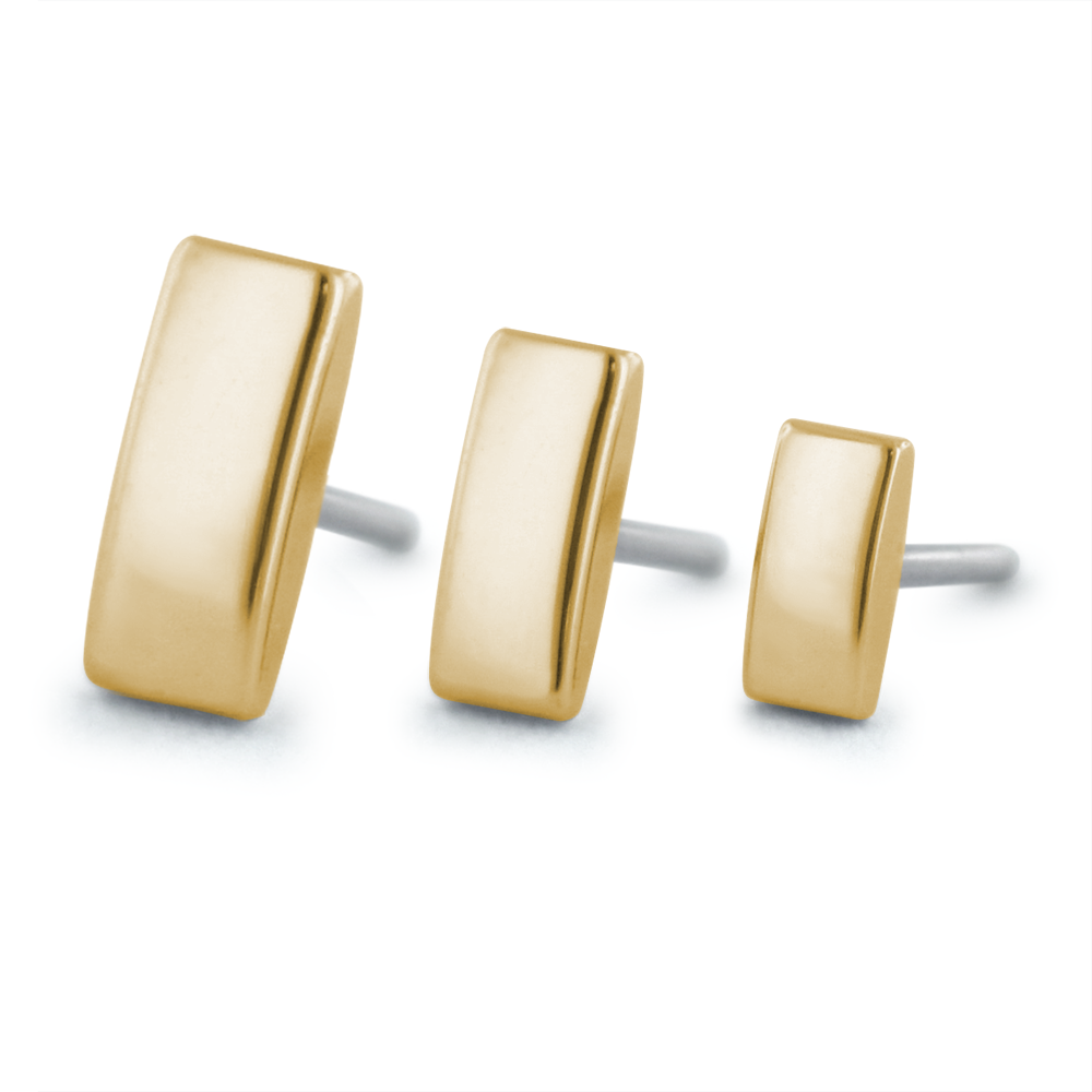 3 Sizes of 18K Yellow Gold Bar Ends