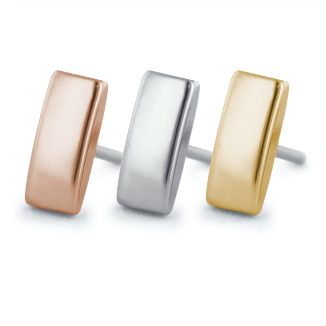 18K Rose Gold, White Gold, and Yellow Gold Bar Ends