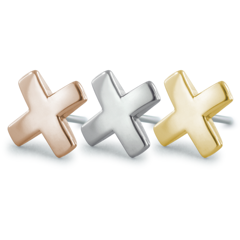 18K Rose Gold, White Gold, and Yellow Gold X Ends