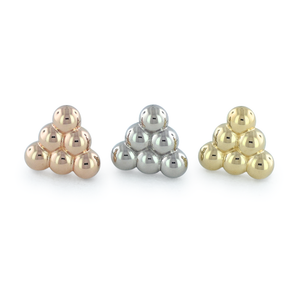18K Rose Gold, White Gold, and Yellow Gold 6-bead Multi-Bead ends