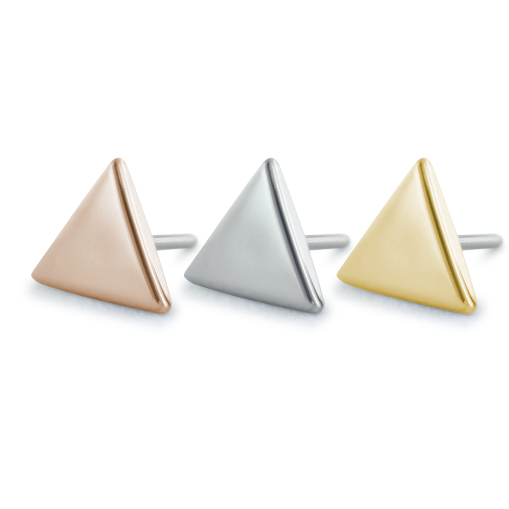 18K Rose Gold, White Gold, and Yellow Gold Triangle Ends