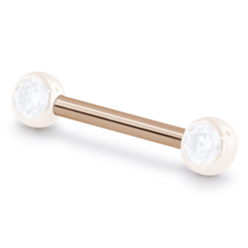18K Rose Gold Nipple Bar Shaft
