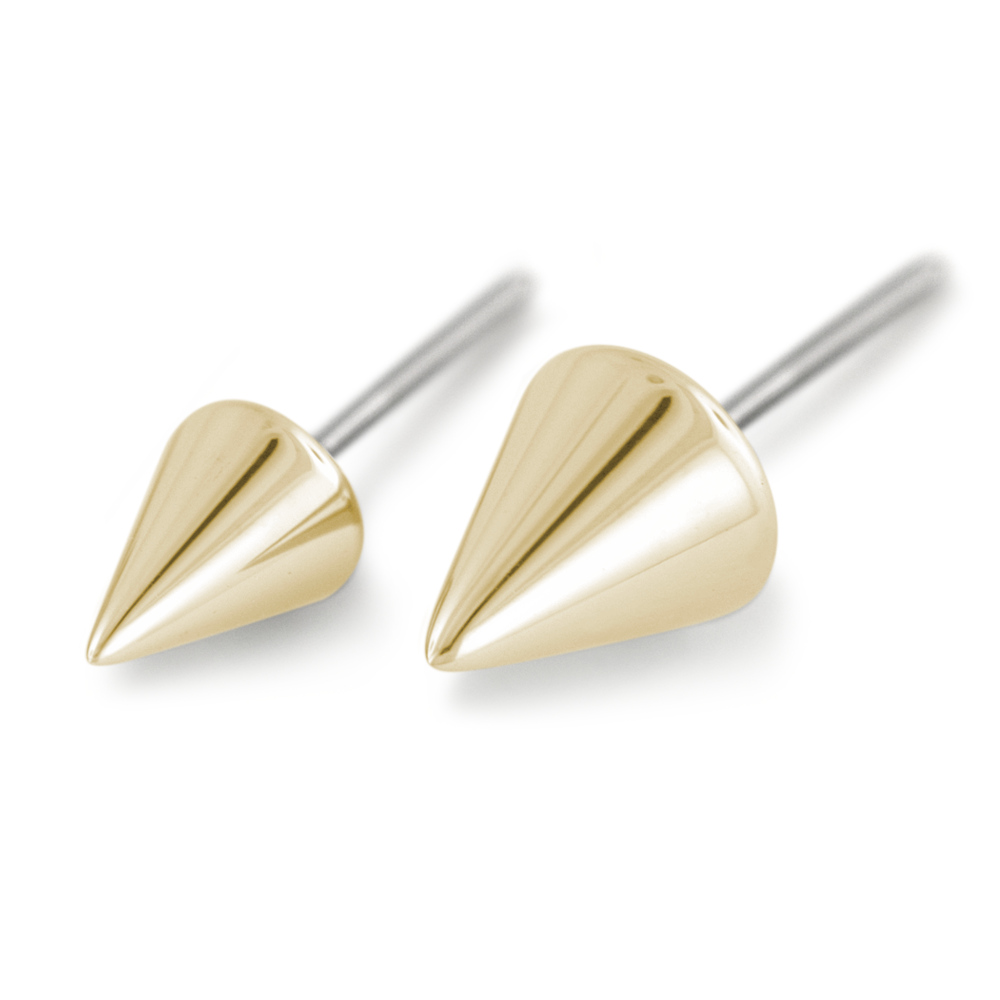 2 Sizes of 18K Yellow Gold Spear Ends