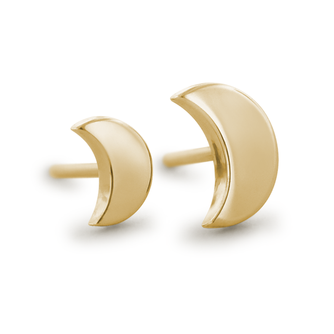Two sizes of 14K Yellow Gold Moons