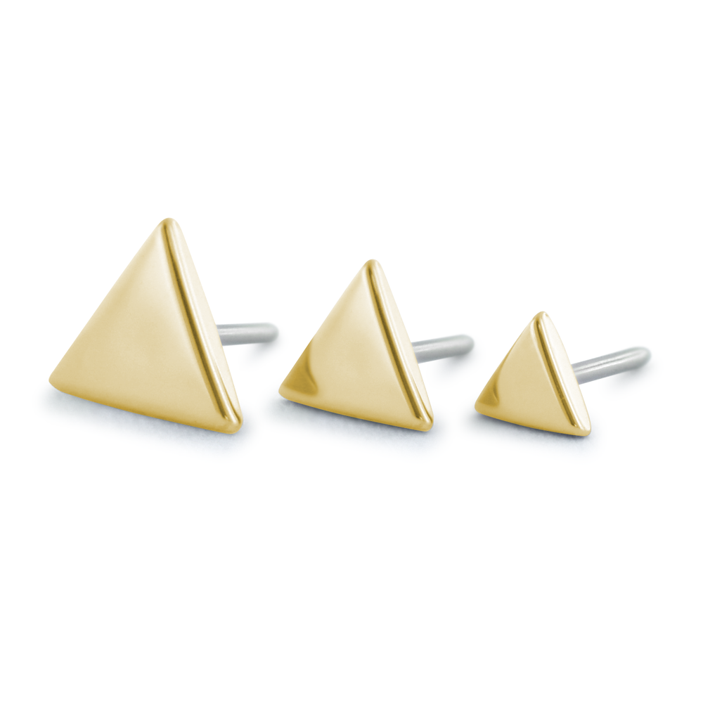 3 Sizes of 18K Yellow Gold Triangle Ends
