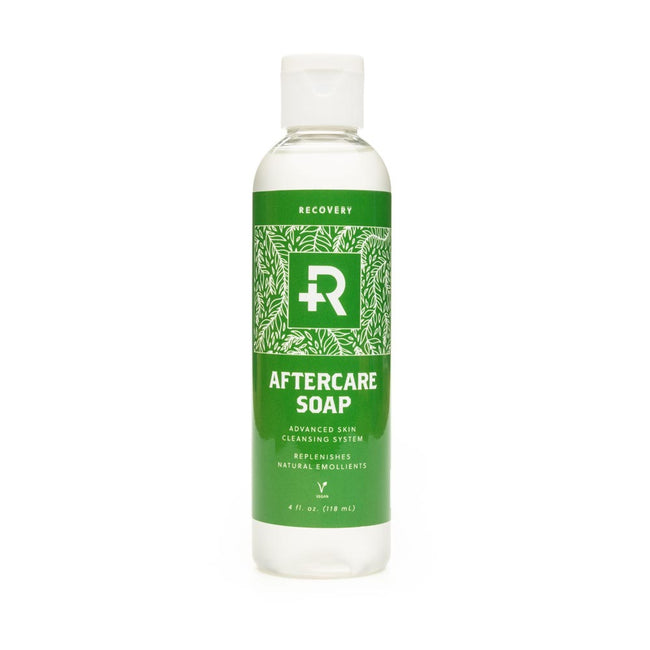 Front view of a Recovery Aftercare Soap bottle