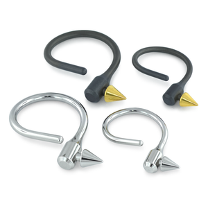 2 opened Titanium Illusion Rings with stainless steel cones
