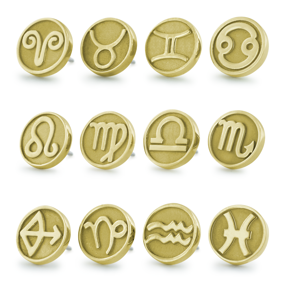 18K yellow gold zodiac designs