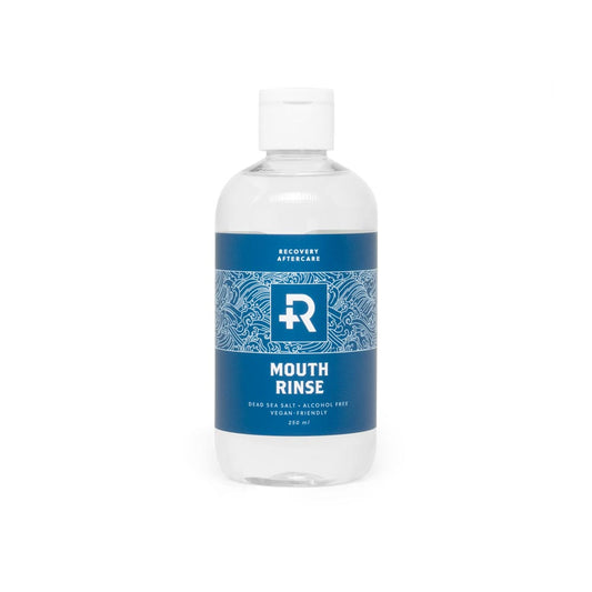 Front of a bottle of Recovery Aftercare Sea Salt Mouth Rinse