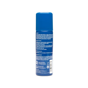 Back view of a can of Recovery Purified Saline Wash Spray