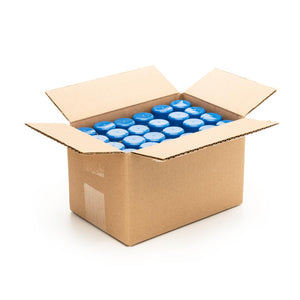 Open box of 24 cans of Recovery Purified Saline Wash Spray