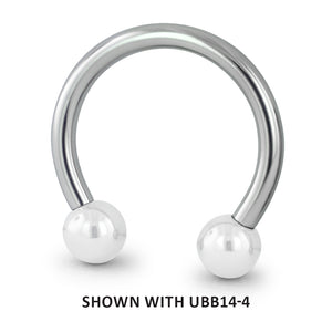 14-gauge threadless titanium circular barbell with titanium ball ends