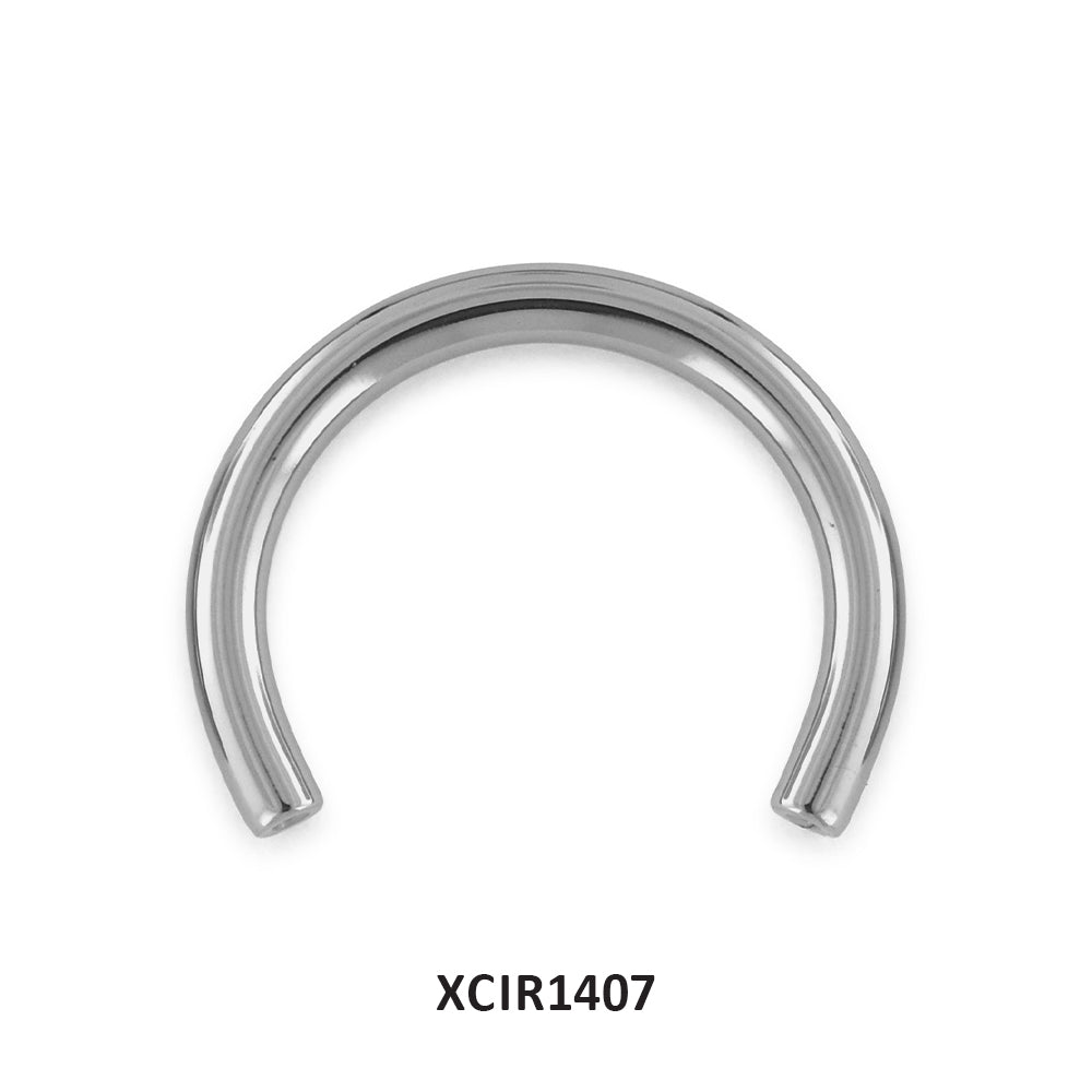 14-gauge threadless titanium circular barbell with no ends.