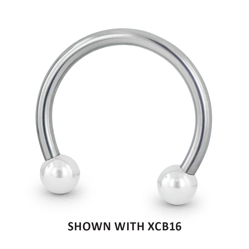 16-gauge threadless titanium circular barbell with titanium ball ends