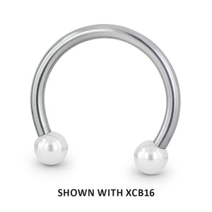 16-gauge threadless titanium circular barbell with titanium ball ends