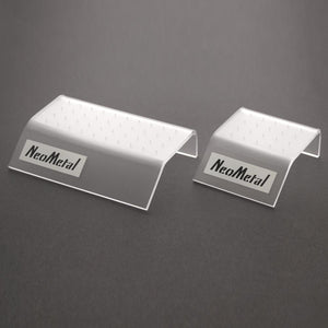 A 40 piece clear acrylic display case with the NeoMetal logo and a 20 piece clear acrylic display case with the NeoMetal logo.